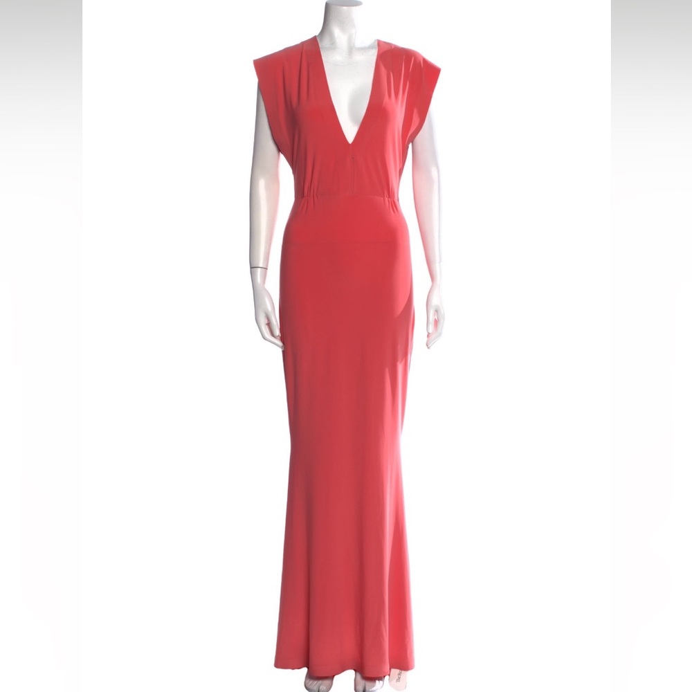 Norma Kamali Mellon V-Neck Maxi Dress - Size Small